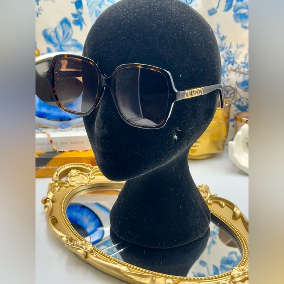 🆕 GUCCI 🧿NWOT GG1189003 Havana Oversized Rectangular Acetate Sunglasses - Picture 3 of 16